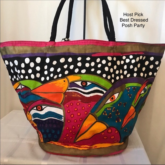 Laurel Burch Handbags - Laurel Burch Sky Spirits Scoop Tote EUC
